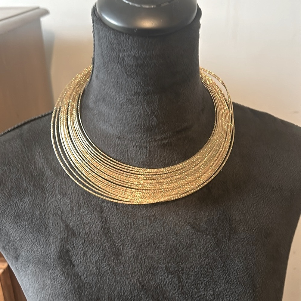Gold multi strand necklace choker